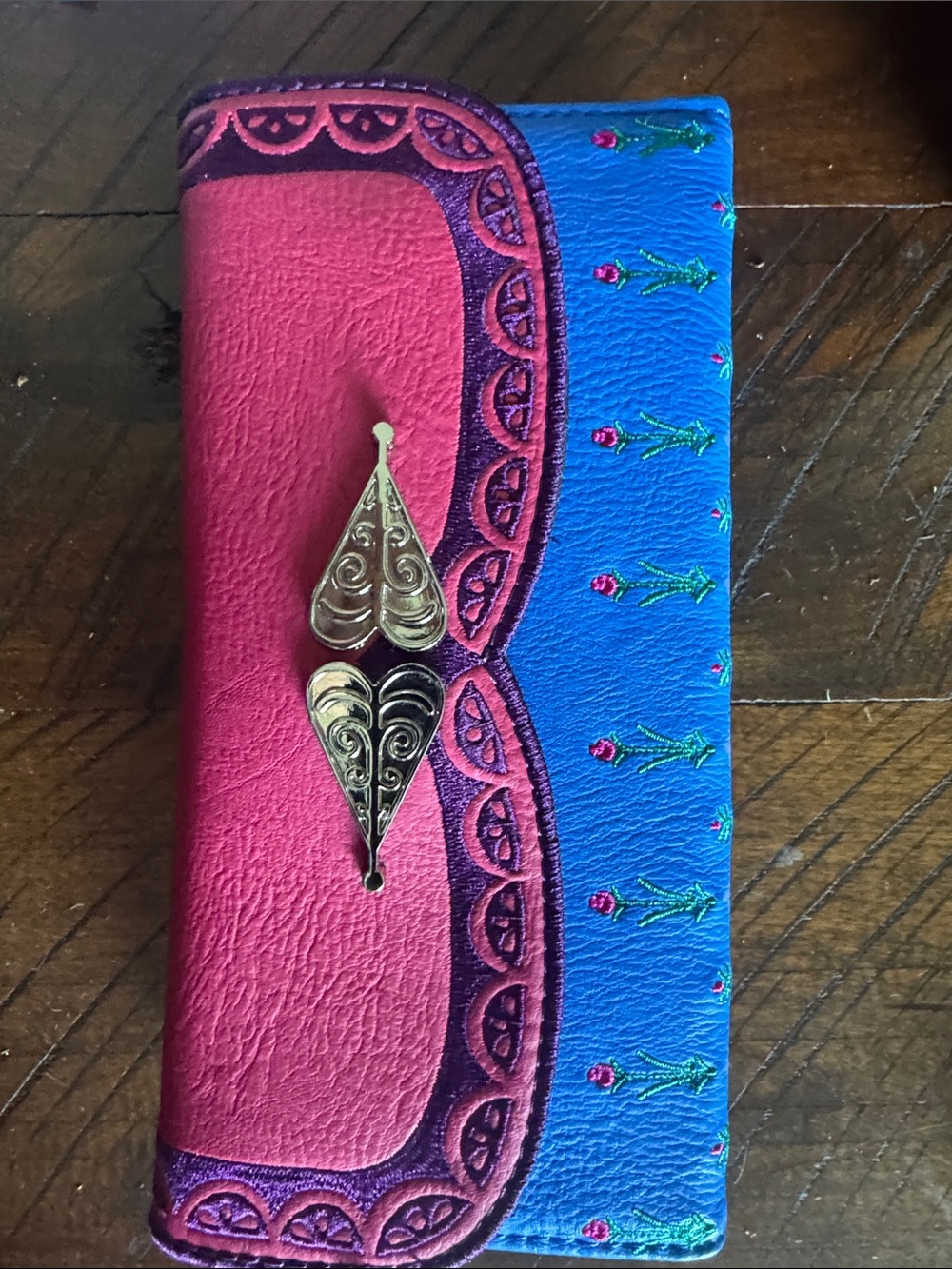 Loungefly Blue and Pink Zip-Around Wallet